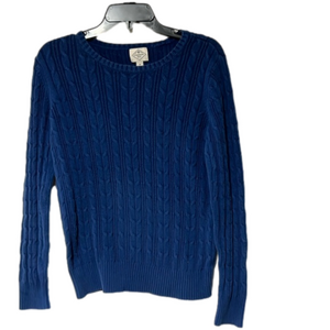 Women’s St. John’s Bay herringbone‎ blue sweater size M comfy warm